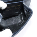 Salvatore Ferragamo Shoulder Bag Leather Navy Gold Auth 125934-18