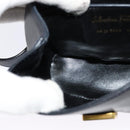 Salvatore Ferragamo Shoulder Bag Leather Navy Gold Auth 125934-19