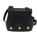 Salvatore Ferragamo Shoulder Bag Leather Navy Gold Auth 125934-3