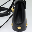 Salvatore Ferragamo Shoulder Bag Leather Navy Gold Auth 125934-5