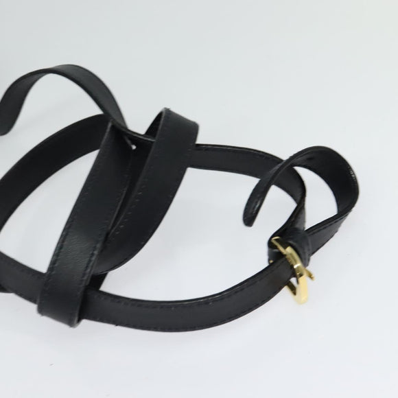 Salvatore Ferragamo Shoulder Bag Leather Navy Gold Auth 125934