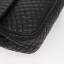 BALLY Chain Shoulder Bag Leather Black Gold Auth 125935-9