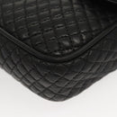 BALLY Chain Shoulder Bag Leather Black Gold Auth 125935-14