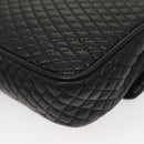 BALLY Chain Shoulder Bag Leather Black Gold Auth 125935-16