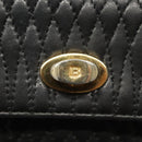 BALLY Chain Shoulder Bag Leather Black Gold Auth 125935-10