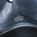 BALLY Chain Shoulder Bag Leather Black Gold Auth 125935-17