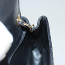BALLY Chain Shoulder Bag Leather Black Gold Auth 125935-18