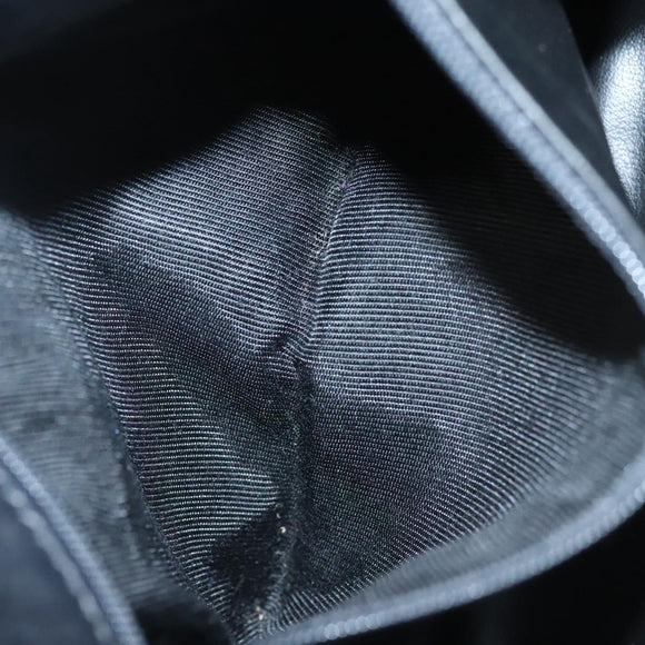 BALLY Chain Shoulder Bag Leather Black Gold Auth 125935