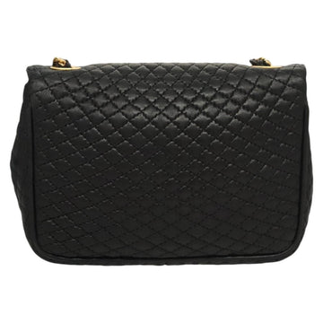 BALLY Chain Shoulder Bag Leather Black Gold Auth 125935 - 0
