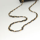 BALLY Chain Shoulder Bag Leather Black Gold Auth 125935-7