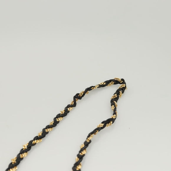 BALLY Chain Shoulder Bag Leather Black Gold Auth 125935