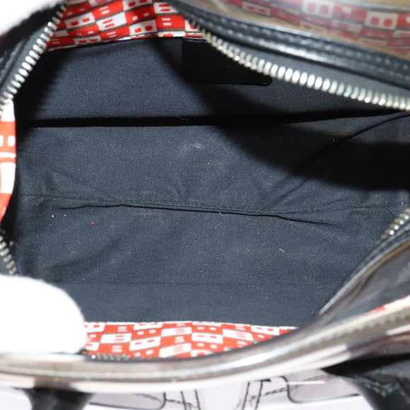 BALLY Hand Bag Vinyl Clear Silver Auth 125936