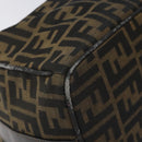 FENDI Zucca Canvas Vanity Pouch Black Brown Auth 125937-14