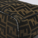 FENDI Zucca Canvas Vanity Pouch Black Brown Auth 125937-15