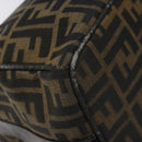FENDI Zucca Canvas Vanity Pouch Black Brown Auth 125937-16