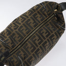 FENDI Zucca Canvas Vanity Pouch Black Brown Auth 125937-9