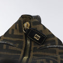 FENDI Zucca Canvas Vanity Pouch Black Brown Auth 125937-10