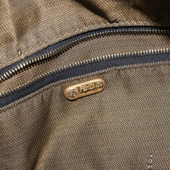 FENDI Zucca Canvas Vanity Pouch Black Brown Auth 125937