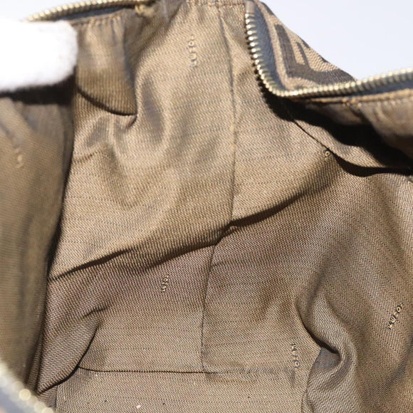 FENDI Zucca Canvas Vanity Pouch Black Brown Auth 125937