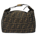 FENDI Zucca Canvas Vanity Pouch Black Brown Auth 125937-13