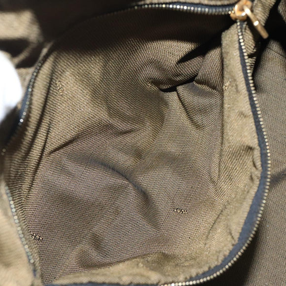 FENDI Zucca Canvas Vanity Pouch Black Brown Auth 125937