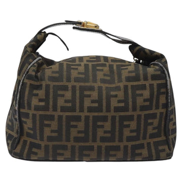 FENDI Zucca Canvas Vanity Pouch Black Brown Auth 125937 - 0