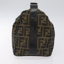FENDI Zucca Canvas Vanity Pouch Black Brown Auth 125937-3