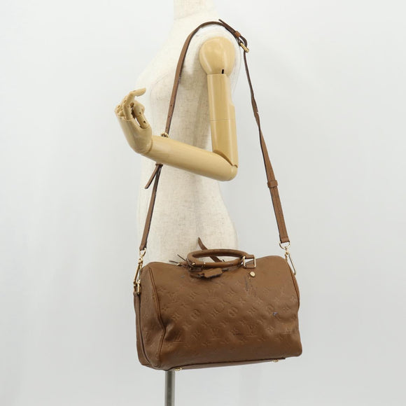 LOUIS VUITTON Empreinte Speedy Bandouliere 30 Hand Bag Brown M40900 Auth 125944
