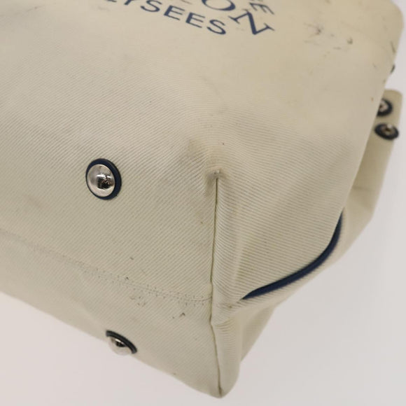 LOUIS VUITTON Cabas MM Tote Bag Canvas Beige Blue LV Auth 125947