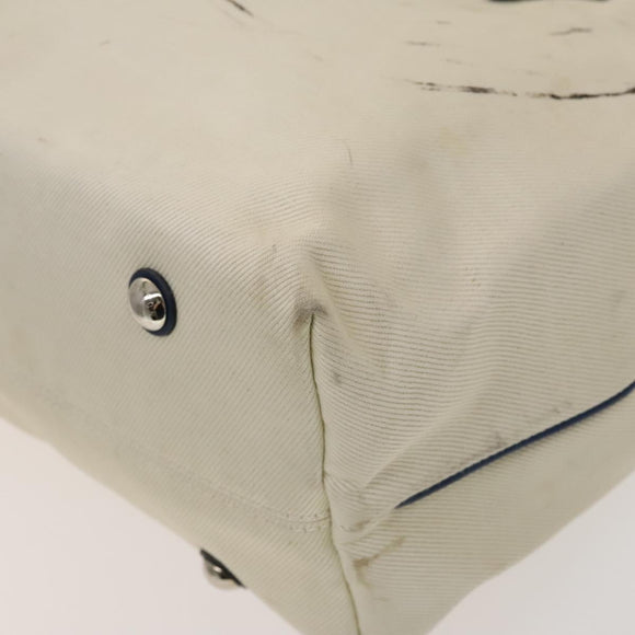 LOUIS VUITTON Cabas MM Tote Bag Canvas Beige Blue LV Auth 125947