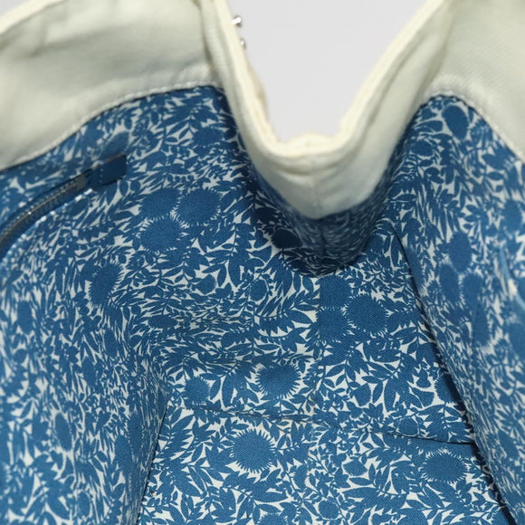 LOUIS VUITTON Cabas MM Tote Bag Canvas Beige Blue LV Auth 125947