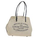 LOUIS VUITTON Cabas MM Tote Bag Canvas Beige Blue LV Auth 125947-1