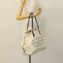 LOUIS VUITTON Cabas MM Tote Bag Canvas Beige Blue LV Auth 125947-21