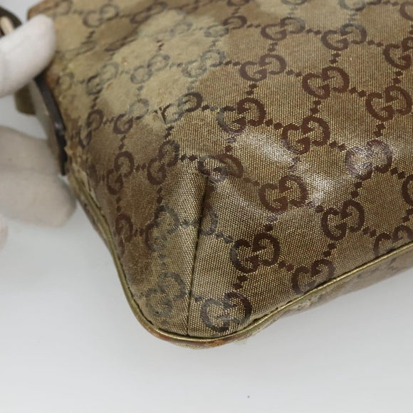GUCCI GG Crystal Shoulder Bag Brown Gold 189749 Auth 125954