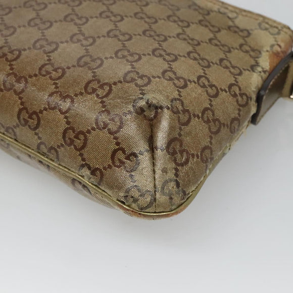 GUCCI GG Crystal Shoulder Bag Brown Gold 189749 Auth 125954