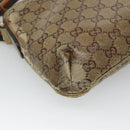 GUCCI GG Crystal Shoulder Bag Brown Gold 189749 Auth 125954-16