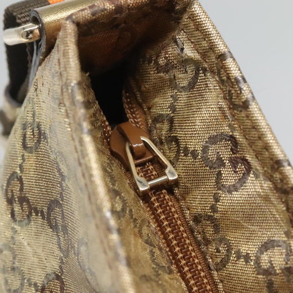 GUCCI GG Crystal Shoulder Bag Brown Gold 189749 Auth 125954