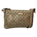 GUCCI GG Crystal Shoulder Bag Brown Gold 189749 Auth 125954-1