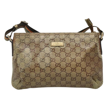 GUCCI GG Crystal Shoulder Bag Brown Gold 189749 Auth 125954 - 0