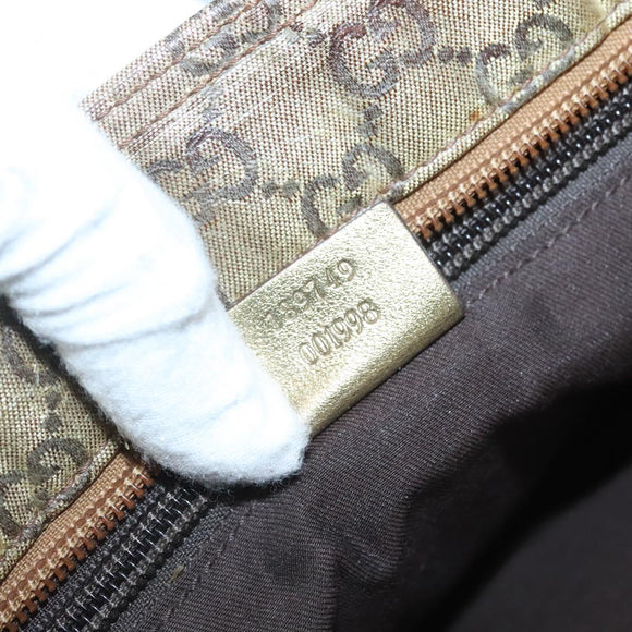 GUCCI GG Crystal Shoulder Bag Brown Gold 189749 Auth 125954