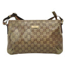 GUCCI GG Crystal Shoulder Bag Brown Gold 189749 Auth 125954-13