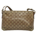 GUCCI GG Crystal Shoulder Bag Brown Gold 189749 Auth 125954-2
