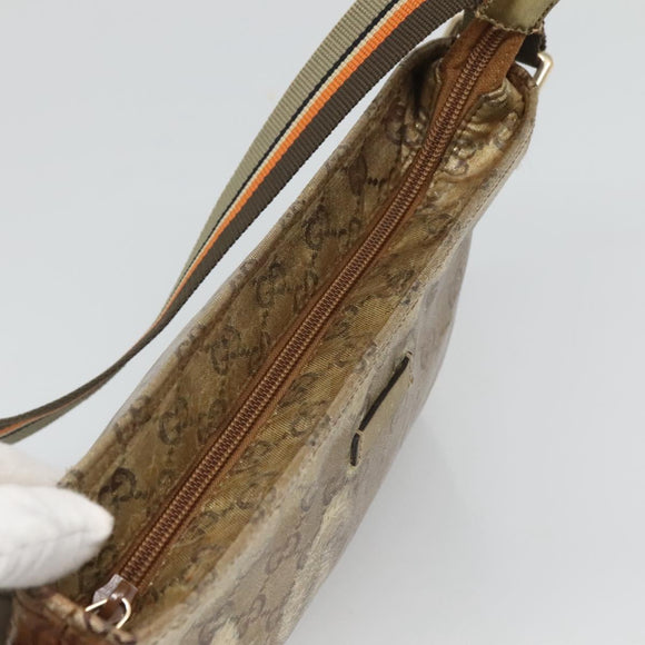 GUCCI GG Crystal Shoulder Bag Brown Gold 189749 Auth 125954