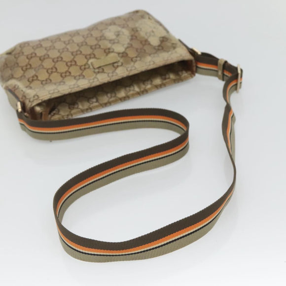 GUCCI GG Crystal Shoulder Bag Brown Gold 189749 Auth 125954