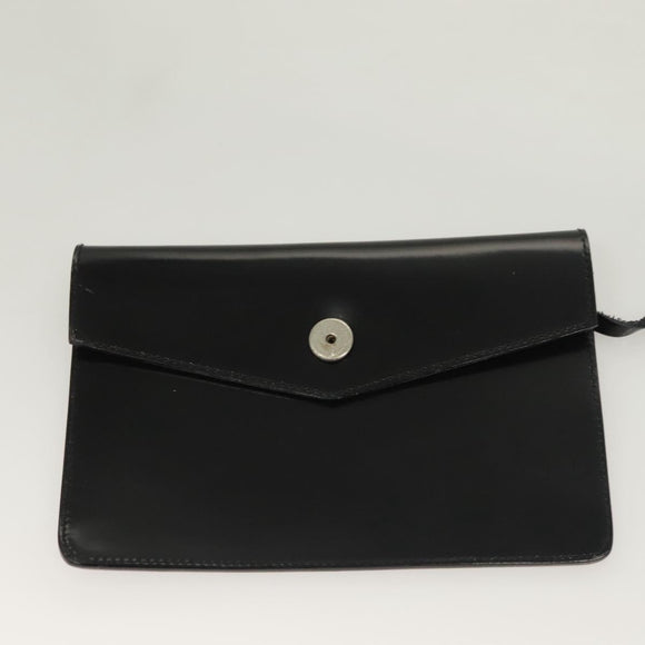 Salvatore Ferragamo Gancini Backpack Enamel Black Gold Auth 125955