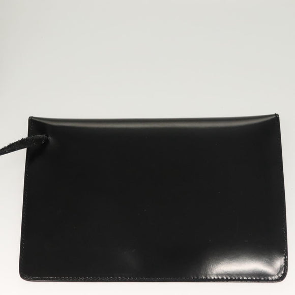Salvatore Ferragamo Gancini Backpack Enamel Black Gold Auth 125955