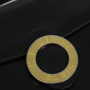 CELINE Hand Bag Leather Black Gold Auth 125958-17