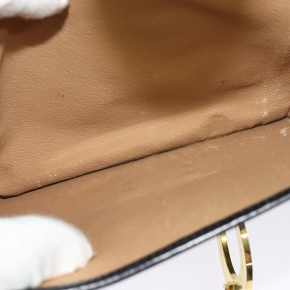 CELINE Hand Bag Leather Black Gold Auth 125958