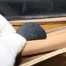 CELINE Hand Bag Leather Black Gold Auth 125958-12