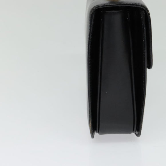 CELINE Hand Bag Leather Black Gold Auth 125958